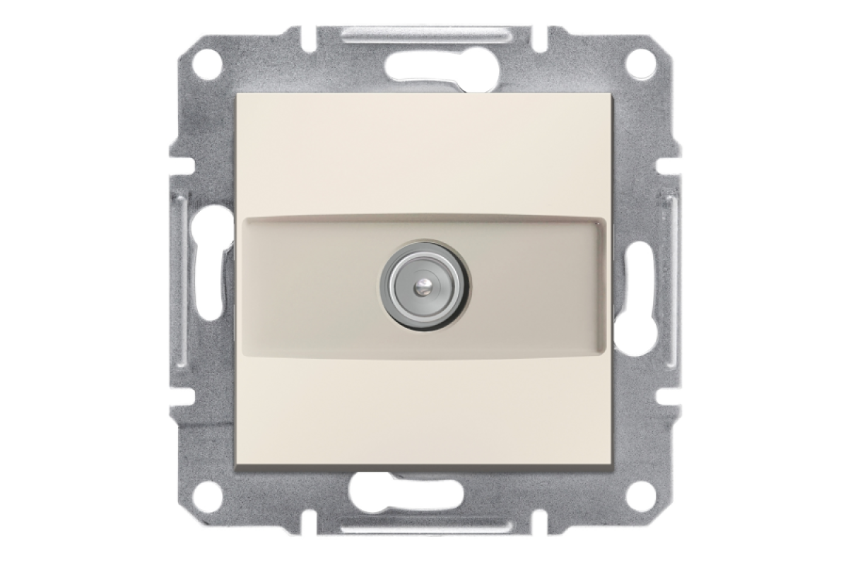 TV розетка прохідна, кремовий, Asfora, без рамки (EPH3270323)