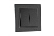 Вимикач двоклавішний, Mono Electric, DESPINA ( графіт ) (102-202025-102)