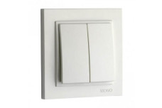 Вимикач двоклавішний, Mono Electric, DESPINA (білий) (102-190025-102)