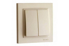 Вимикач двоклавішний, Mono Electric, DESPINA (крем) (102-170025-102)