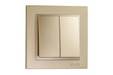 Вимикач двоклавішний, Mono Electric, DESPINA (титан) (102-222225-102)