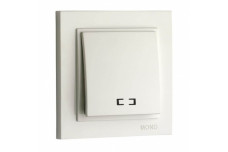 Вимикач одноклавішний з підсвіткою, Mono Electric, DESPINA (білий) (102-190025-101)