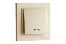 Вимикач одноклавішний з підсвіткою, Mono Electric, DESPINA (крем) (102-170025-101)