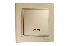 Вимикач одноклавішний з підсвіткою, Mono Electric, DESPINA (титан) (102-222225-101)