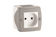 Розетка без заземлення, Mono Electric, OCTANS IP 20 (сірий) (104-020006-116)