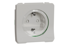 Механізм розетки з заземленням та шторками IP55 Mureva Styl, білий (MUR39134)