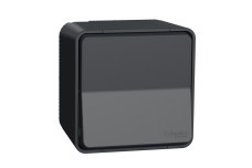 Одноклавішний перехресний перемикач IP55 Mureva Styl, поверх. монтаж, чорний (MUR35023)