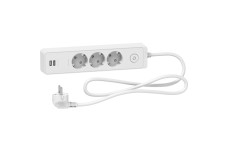 Подовжувач на 3 розетки з заземленням +2*USB біл 1.5 м (ST943U1W)