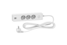 Подовжувач на 3 розетки з заземленням +2*USB білий 3 м (ST943U3W)