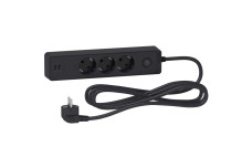 Подовжувач на 3 розетки з заземленням +2*USB чорн. 3 м (ST943U3B)