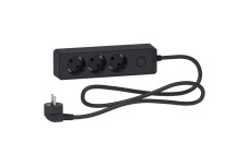 Подовжувач на 3 розетки з заземленням чорний 1.5 м (ST9431B)