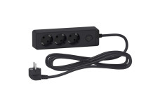 Подовжувач на 3 розетки з заземленням чорний 3 м (ST9433B)