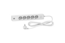 Подовжувач на 5 розеток з заземленням +2*USB білий 3 м (ST945U3W)