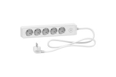 Подовжувач на 5 розеток з заземленням білий 1.5 м (ST9451W)
