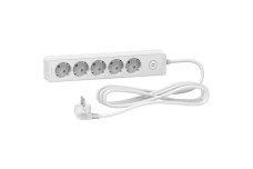 Подовжувач на 5 розеток з заземленням білий 3 м (ST9453W)
