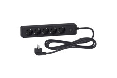 Подовжувач на 5 розеток з заземленням чорний 3 м (ST9453B)