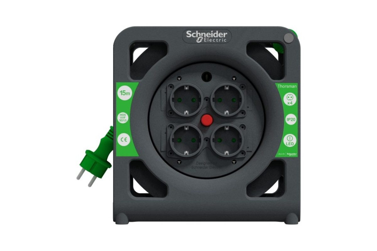 Подовжувач на котушці 15 м, 3х1,5 IP20 Schuko (IMT33137)