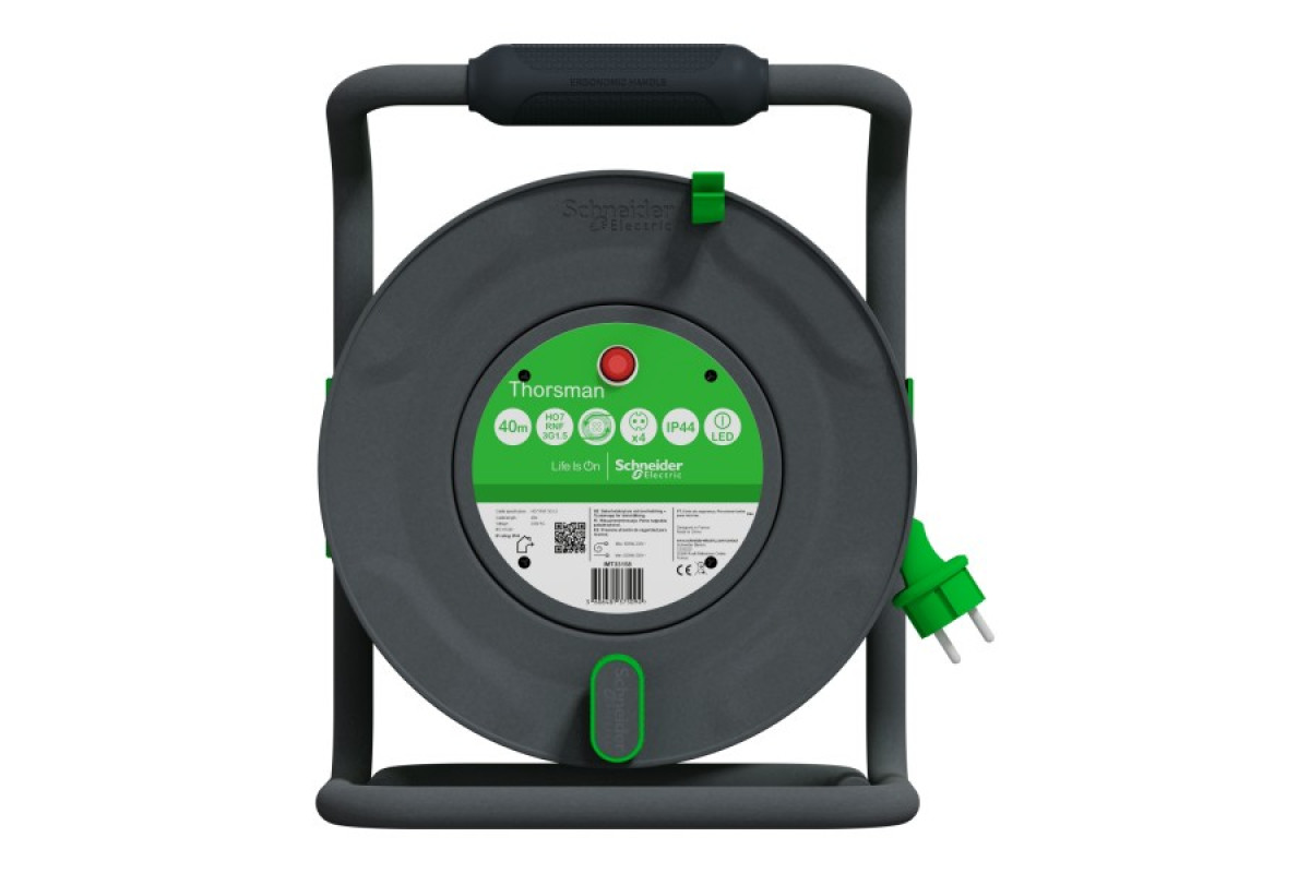 Подовжувач на котушці 40 3х1,5 IP44 Schuko (IMT33158)