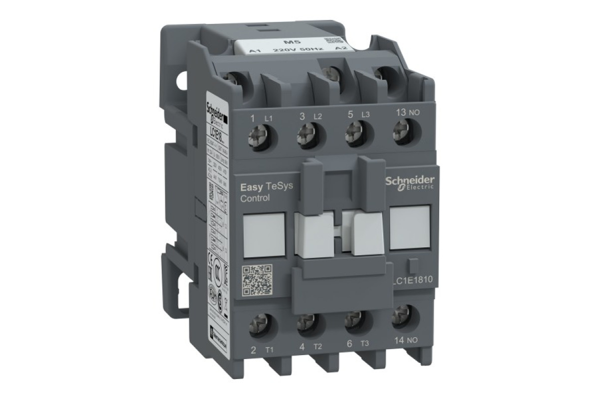 Контактор 3Р Е 1NO 18А АС3 ~220В 50 ГЦ (LC1E1810M5)