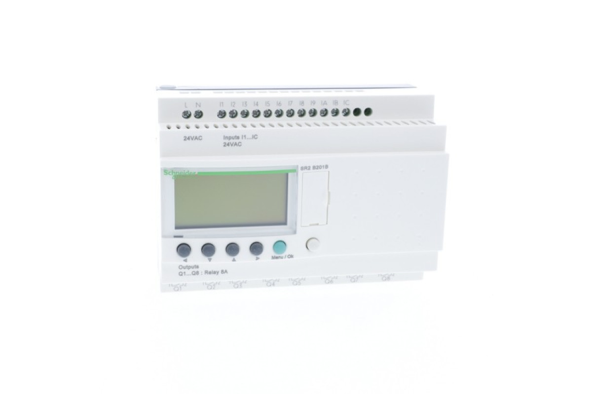 Інтелектуальне реле 20ВХ/ВИХ,ДИСПЛ+ГОДИН,=24В (SR2B201B)