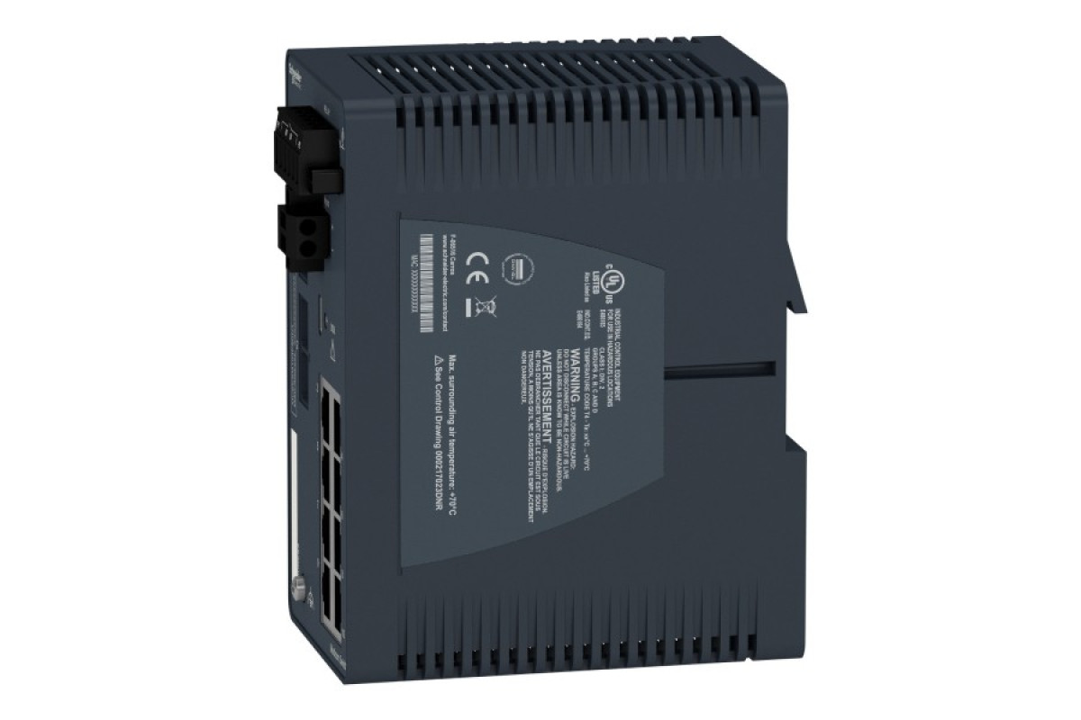 Керований мережевий комутатор Modicon Extended, 8 портів для мідного кабелю, 2 порти для багатомодового оптоволокна (MCSESM103F2CU1)