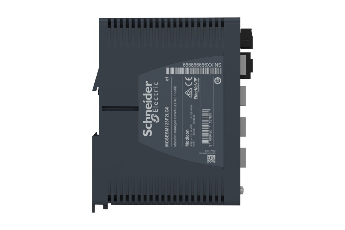 Керований мережевий комутатор Modicon PoE (живлення через Ethernet), 8 гігабітних портів для мідного кабелю (MCSESP083F23G0)