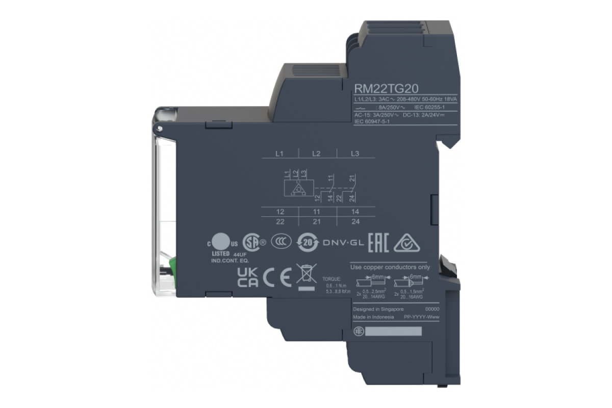 Реле контролю трифазної напруги 183/528В (RM22TG20)