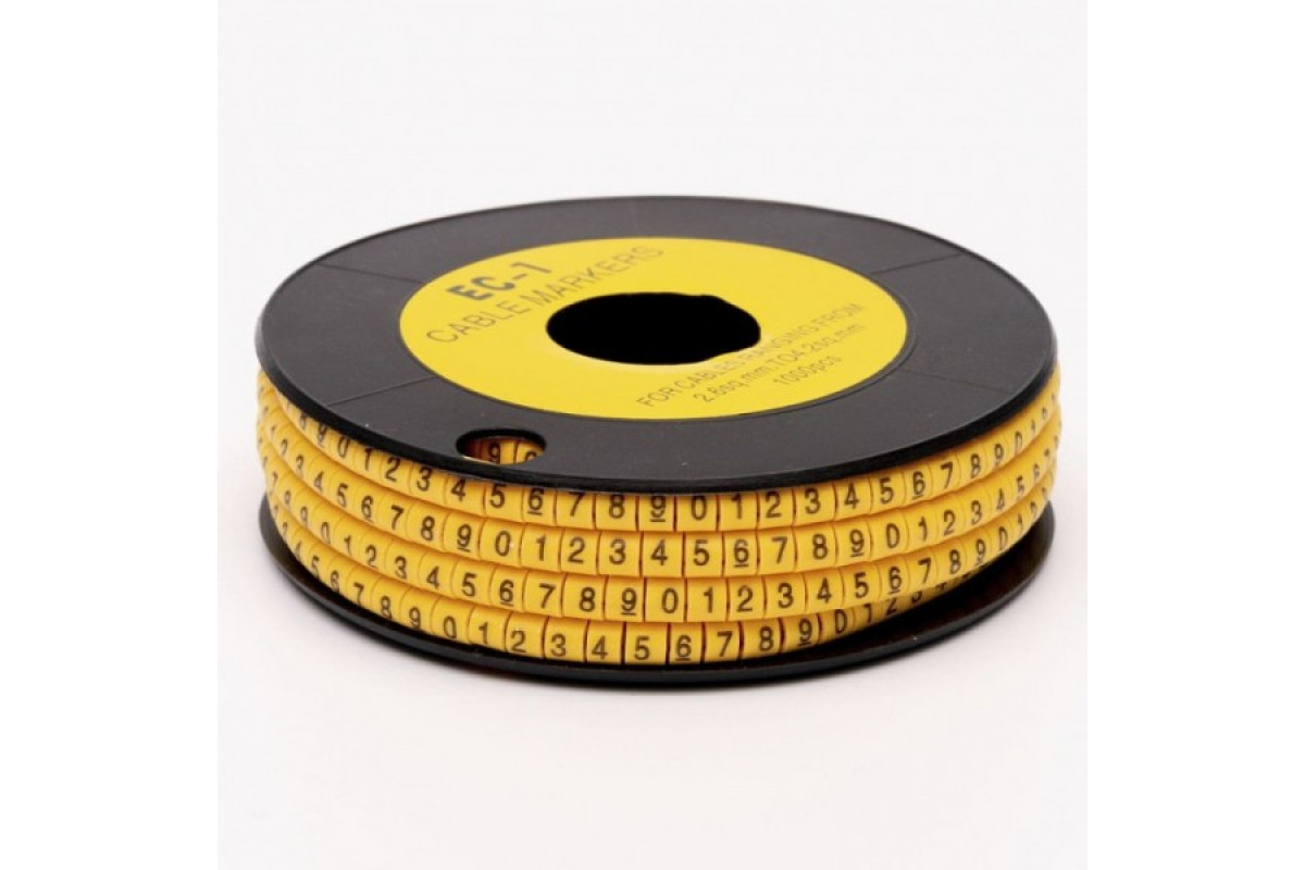 Маркувальна бірка ЕС-1 (2,6-4,2 мм²) символ "0-9" (502621/mix)