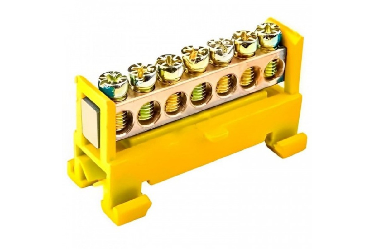 Шина нульова для кріплення на DIN-рейку 7 отв. (502890ж)