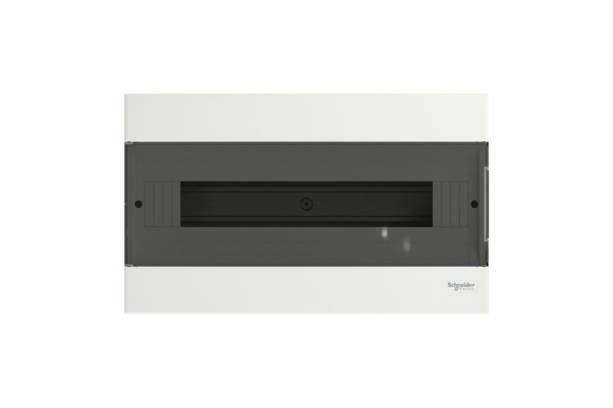 Щит пластиковый Easy9 EU, навесной, 1 ряд 18 модулей, дымчатая дверь (EZ9EUC118)