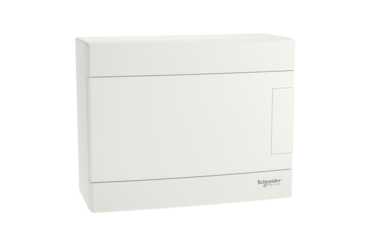 Щит пластиковий Easy9 EU, навісний, 1 ряд 8 модулів, білі двері (EZ9EUD108)