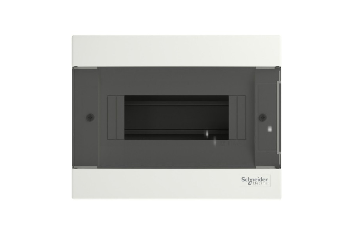 Щит пластиковый Easy9 EU, навесной, 1 ряд 8 модулей, дымчатая дверь (EZ9EUC108)