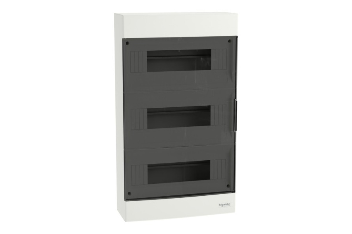 Щит пластиковий Easy9 EU, навісний, 3 ряди по 12 модулів, димчасті двері (EZ9EUC312)