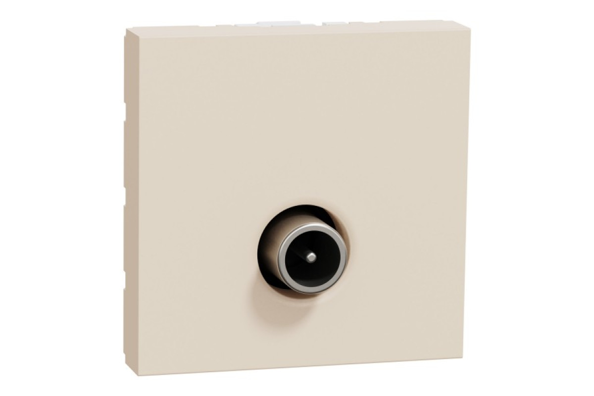 TV-розетка на один вихід, 2 модулі, бежева Unica New Studio (NU346244)