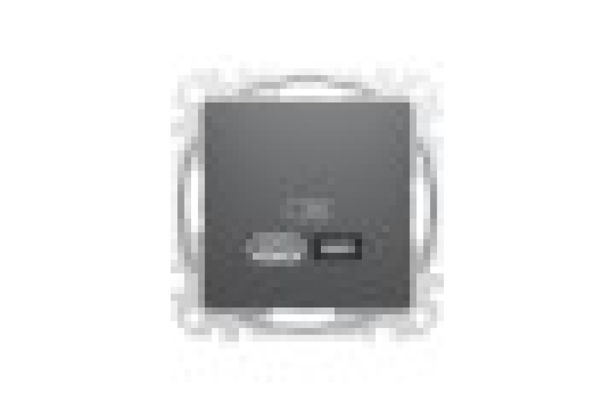 USB розетка A+C, 3 A, 45 Вт, Антрацит Sedna Design (SDD114404)