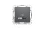 USB розетка A+C, 3 A, 45 Вт, Антрацит Sedna Design (SDD114404)