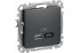 USB розетка A+C, 3 A, 45 Вт, Антрацит Sedna Design (SDD114404)
