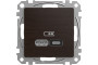 USB розетка A+C, 3 A, 45 Вт, Венге Sedna Elements (SDD181404)