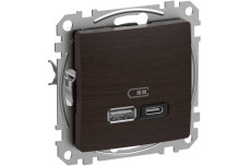 USB розетка A+C, 3 A, 45 Вт, Венге Sedna Elements (SDD181404)