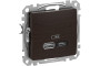 USB розетка A+C, 3 A, 45 Вт, Венге Sedna Elements (SDD181404)