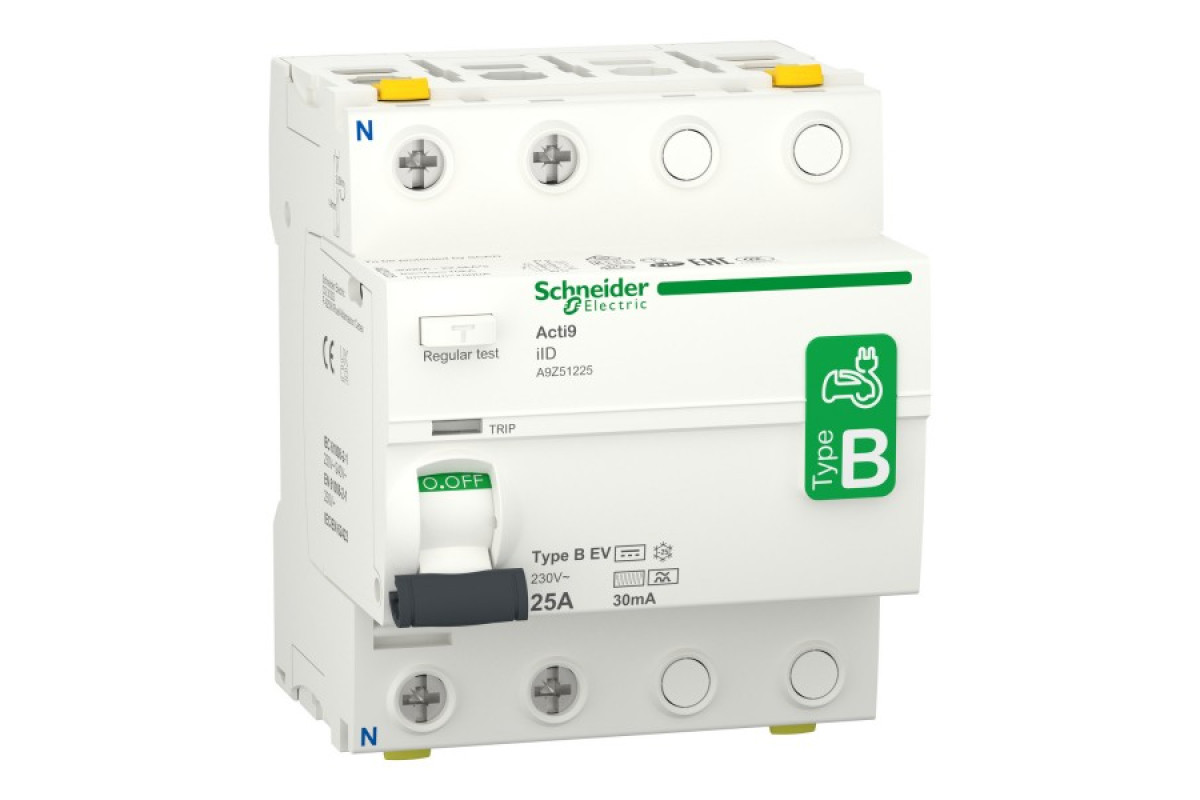 Диференційний вимикач навантаження iID 2P 25A 30mA B EV (A9Z51225)