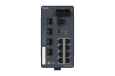 Керований мережевий комутатор Modicon, 8 портів для мідного кабелю, 4 гігабітних SFP (MCSESM123F2LG0)