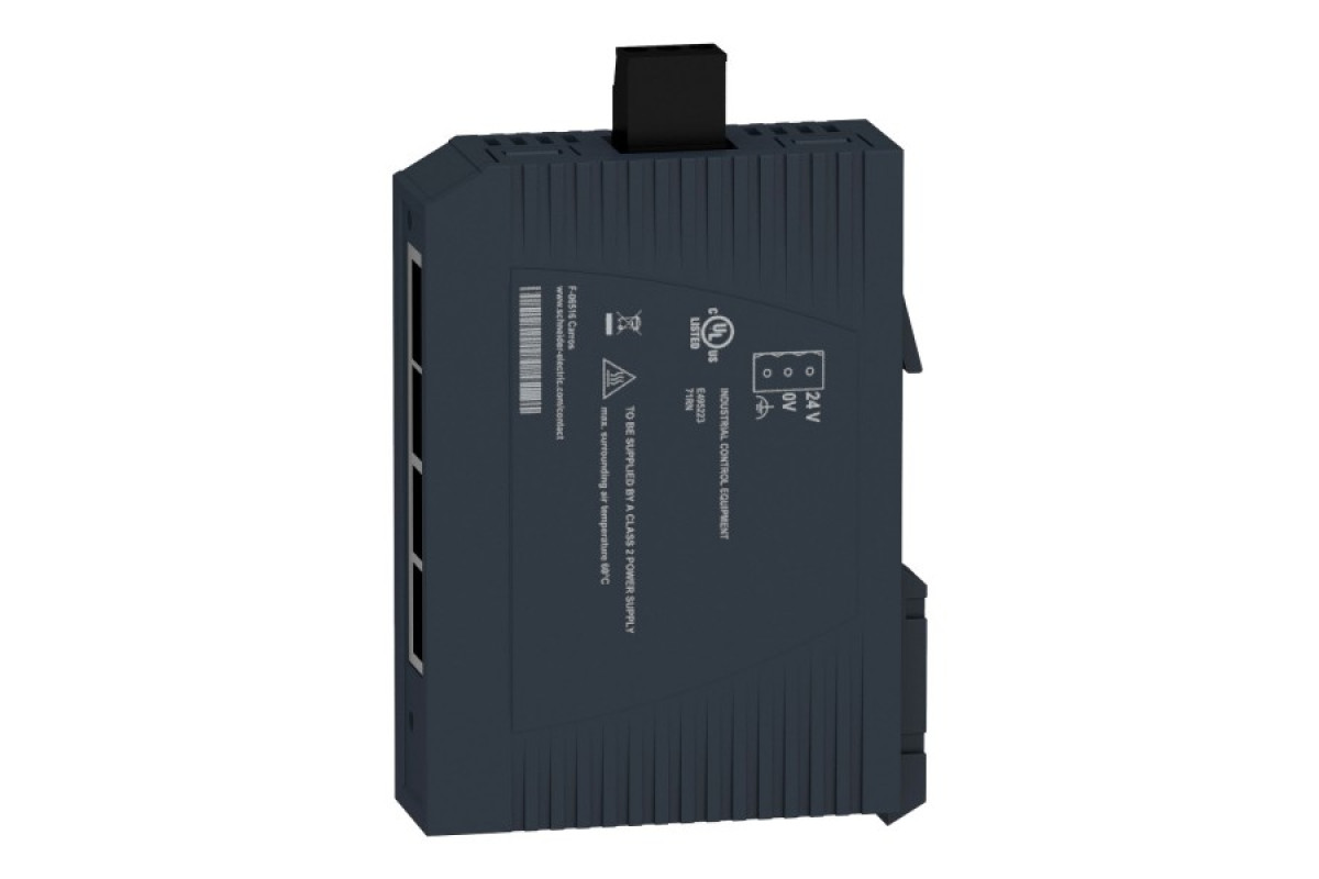 Некерований мережевий комутатор Modicon Standard, 4 порти для мідного кабелю, 1 порт для багатомодового оптоволокна (MCSESU053F1CU0)