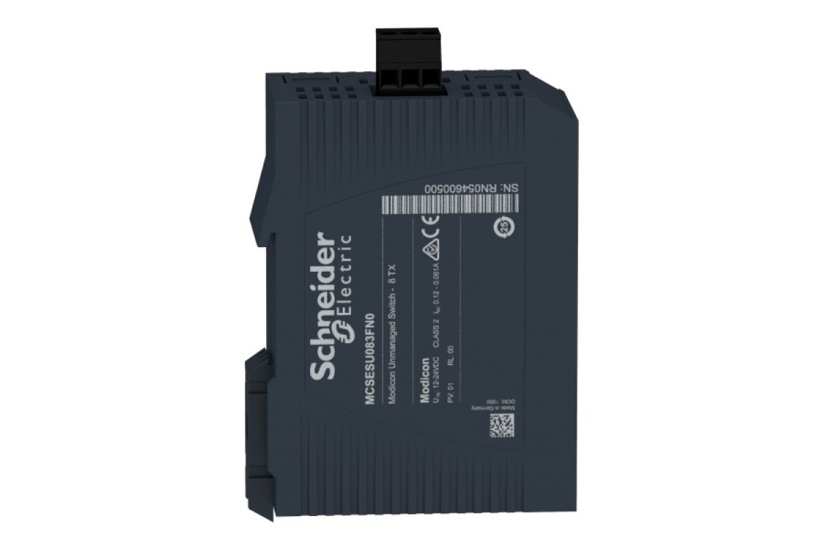 Некерований мережевий комутатор Modicon Standard, 8 портів для мідного кабелю (MCSESU083FN0)