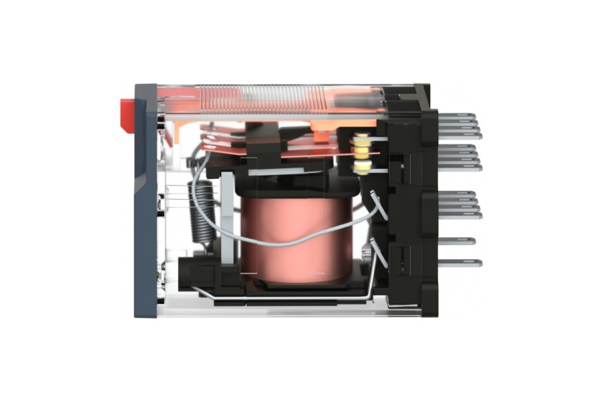 Реле мініатюрне проміжне, 4CO, світлодіод, ~24В (RXM4AB2B7)