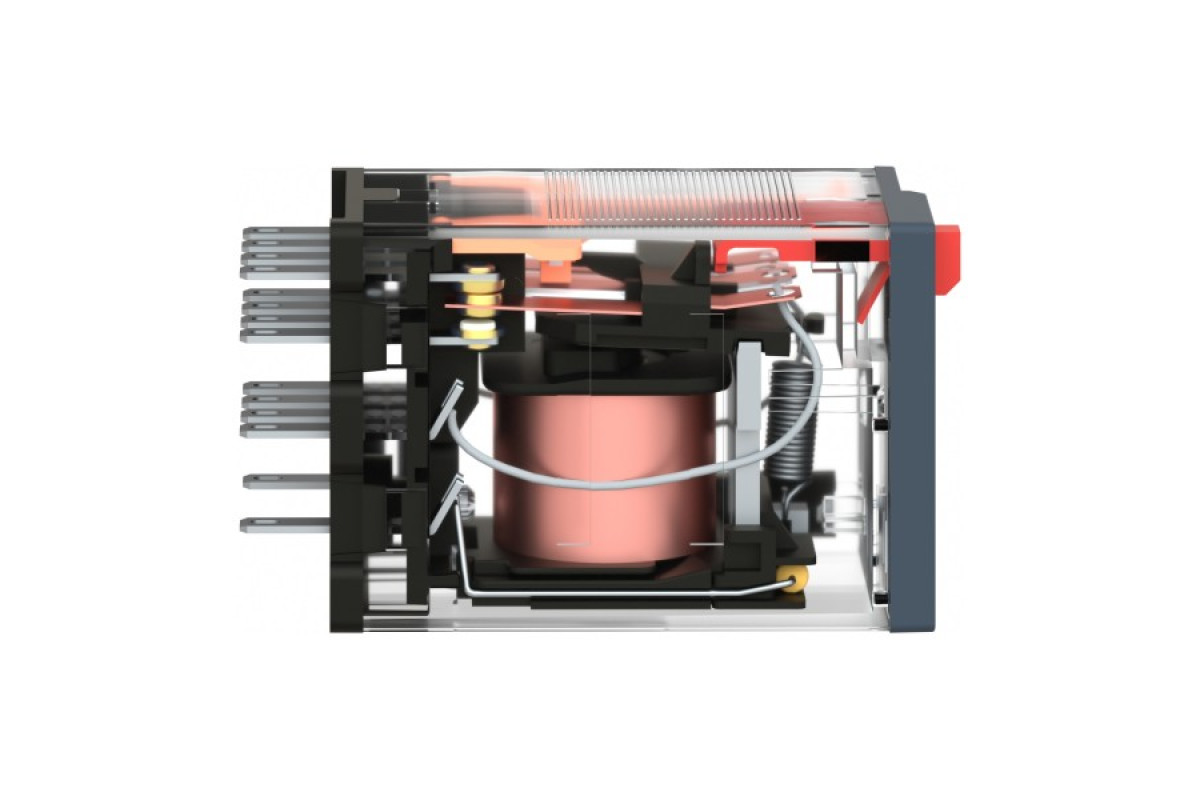 Реле мініатюрне проміжне, 4CO, світлодіод, ~48В (RXM4AB2E7)