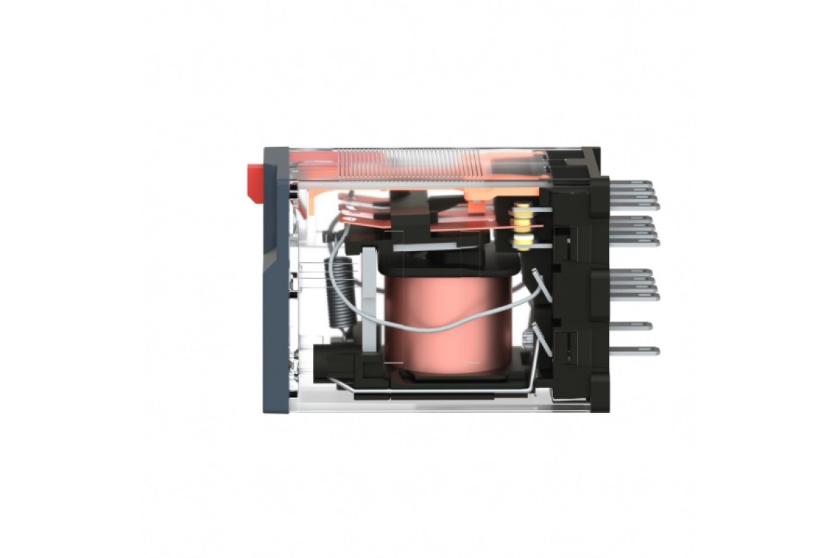 Реле мініатюрне проміжне, 4CO, світлодіод, ~48В (RXM4AB2E7)