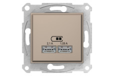 Usb розетка Sedna Schneider Electric 2,1a титан (SDN2710268)