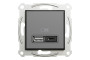 USB розетка А+С, 3 А, 45 Вт, антрацит (EPH2700471)