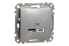 USB розетка ип A+C 2,4A Алюміній Sedna Design (SDD113402)